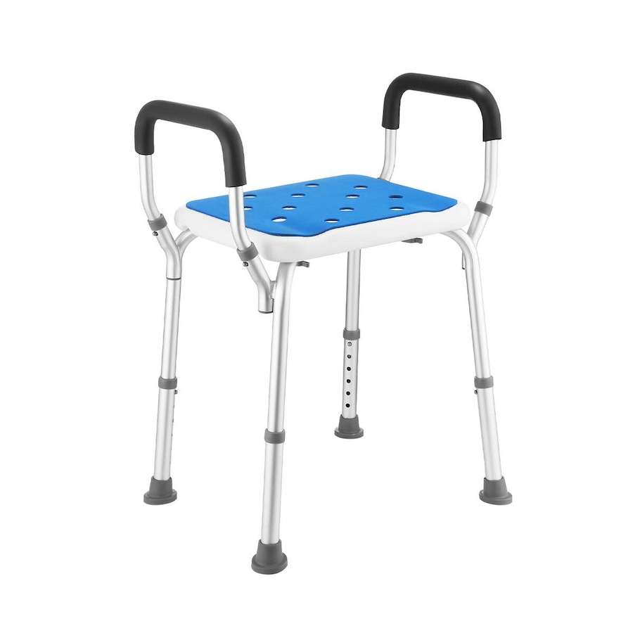 Shower Chair Seat Bath Tub Stool Bathroom Toilet Bedside Mobility Raised Seating Furniture Adjustable Safety Padded Armrests Elderly Seniors Disabled