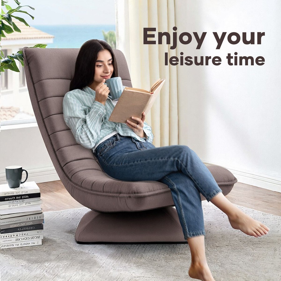 Single Floor Sofa Couch Chair Folding Chaise Lounge Recliner Lazy Lounger Seat Adjustable Bedroom Furniture Modern Comfortable Support Relax Reading