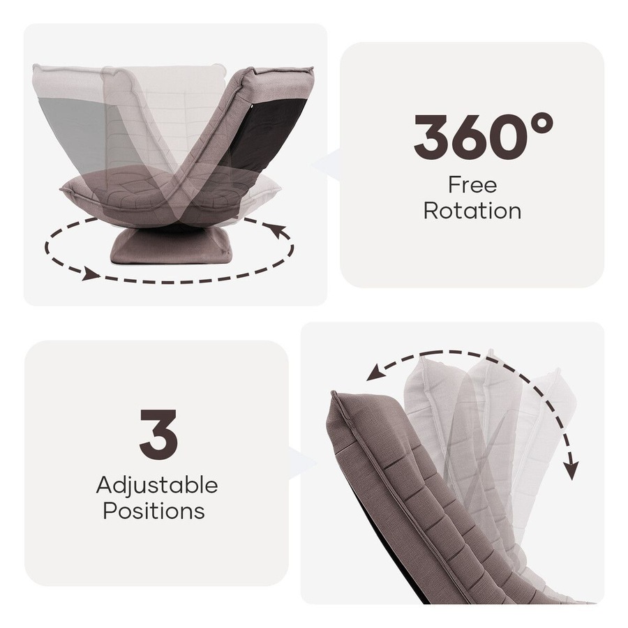 Single Floor Sofa Couch Chair Folding Chaise Lounge Recliner Lazy Lounger Seat Adjustable Bedroom Furniture Modern Comfortable Support Relax Reading