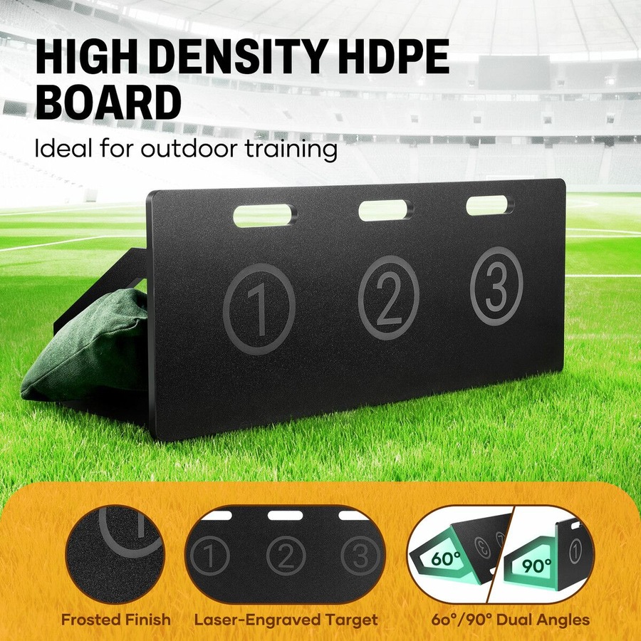 Soccer Ball Rebounder Board Kick Back Wall Goal Football Drills Training Rebound Passing Shooting Practice Equipment Sports Portable 2 Angles 100x42cm