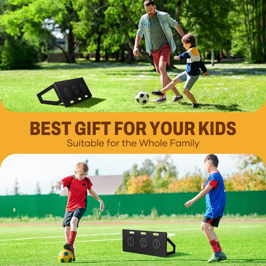 Soccer Ball Rebounder Board Kick Back Wall Goal Football Drills Training Rebound Passing Shooting Practice Equipment Sports Portable 2 Angles 100x42cm