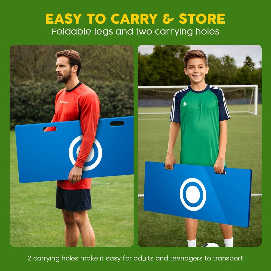 Soccer Ball Rebounder Board Kick Back Wall Sports Drills Training Aid Football Passing Shooting Practice Equipment Portable 2 Angles Rebound 100x42cm