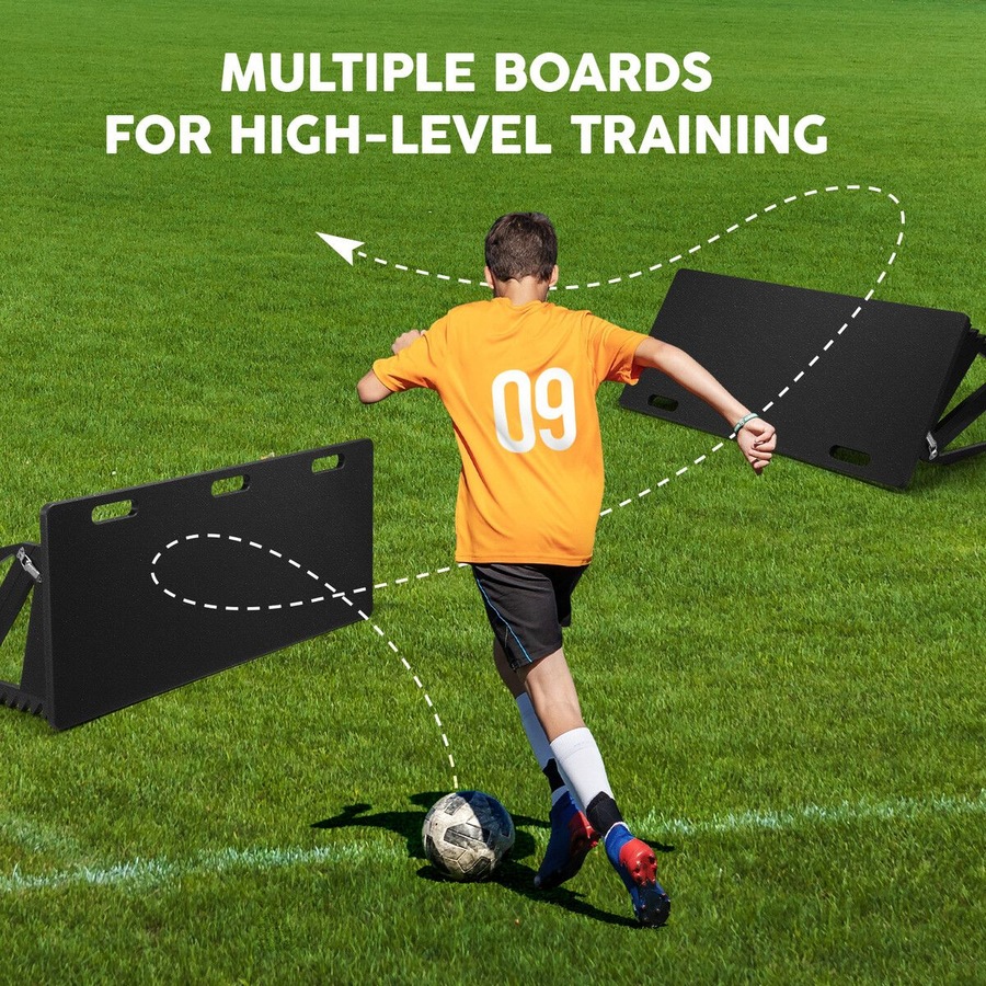Soccer Rebounder Board 100x42cm Football Rebound Wall with 3 Adjustable Angles for Passing Shooting