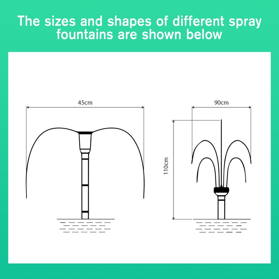 Solar Fountain Pump Panel Kit Submersible 25W Energy Powered Water Feature Outdoor Indoor DIY Bird Bath Fish Tank Pond Pool Garden Decoration Nozzles