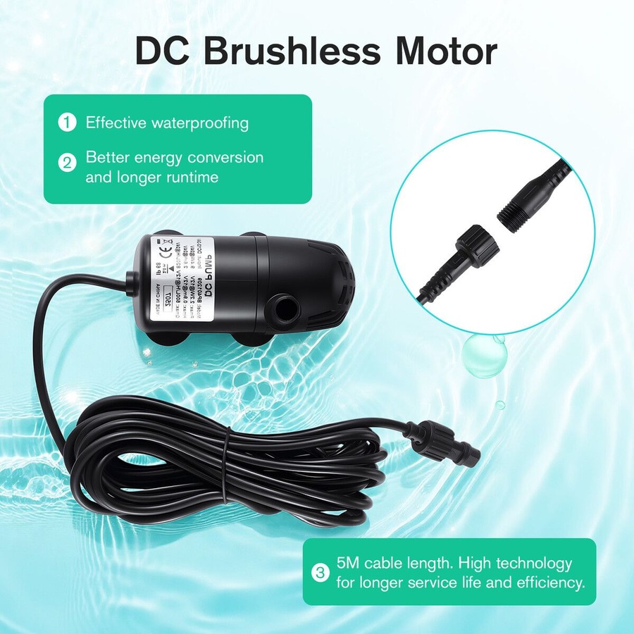 Solar Fountain Pump Panel Kit Submersible 25W Energy Powered Water Feature Outdoor Indoor DIY Bird Bath Fish Tank Pond Pool Garden Decoration Nozzles