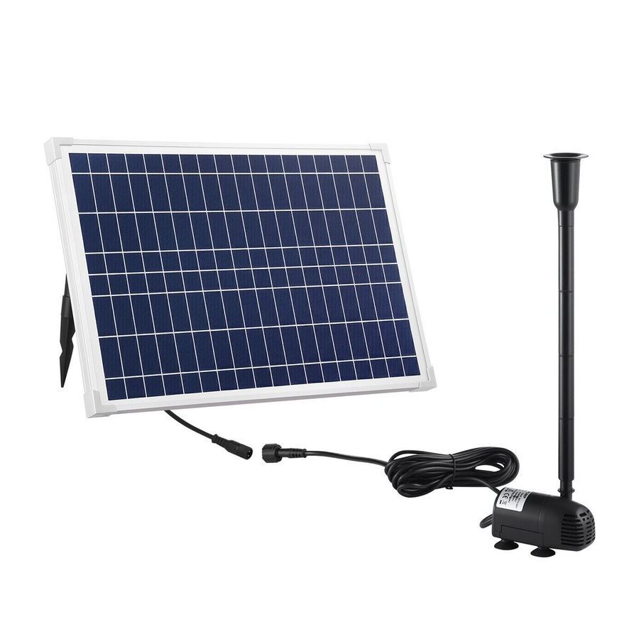 Solar Fountain Pump Panel Kit Submersible 25W Energy Powered Water Feature Outdoor Indoor DIY Bird Bath Fish Tank Pond Pool Garden Decoration Nozzles