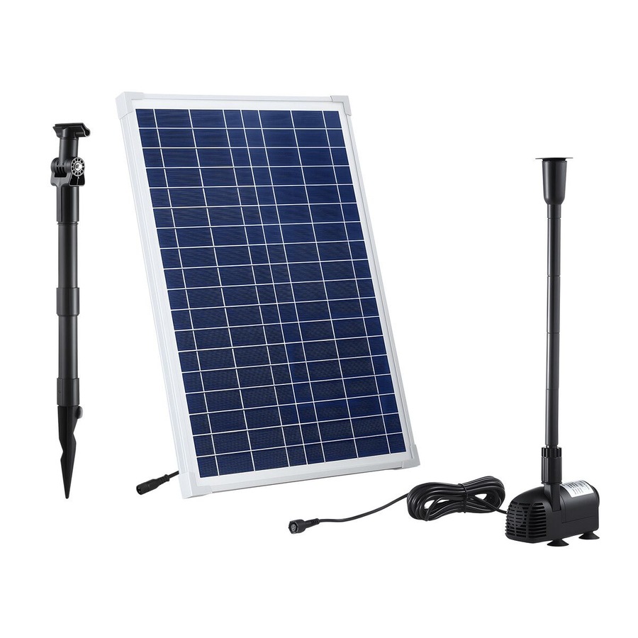 Solar Fountain Pump Panel Kit Submersible 25W Energy Powered Water Feature Outdoor Indoor DIY Bird Bath Fish Tank Pond Pool Garden Decoration Nozzles