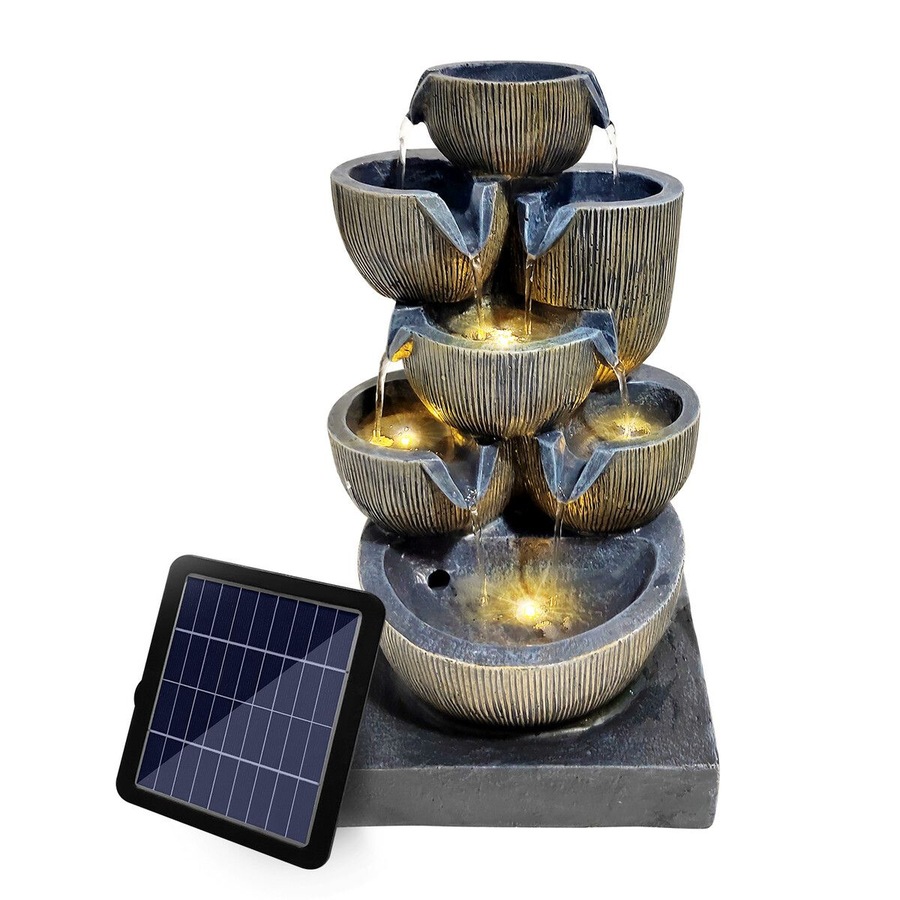 Buy Solar Fountain Water Feature Waterfall Garden Bird Bath Fish Pond ...