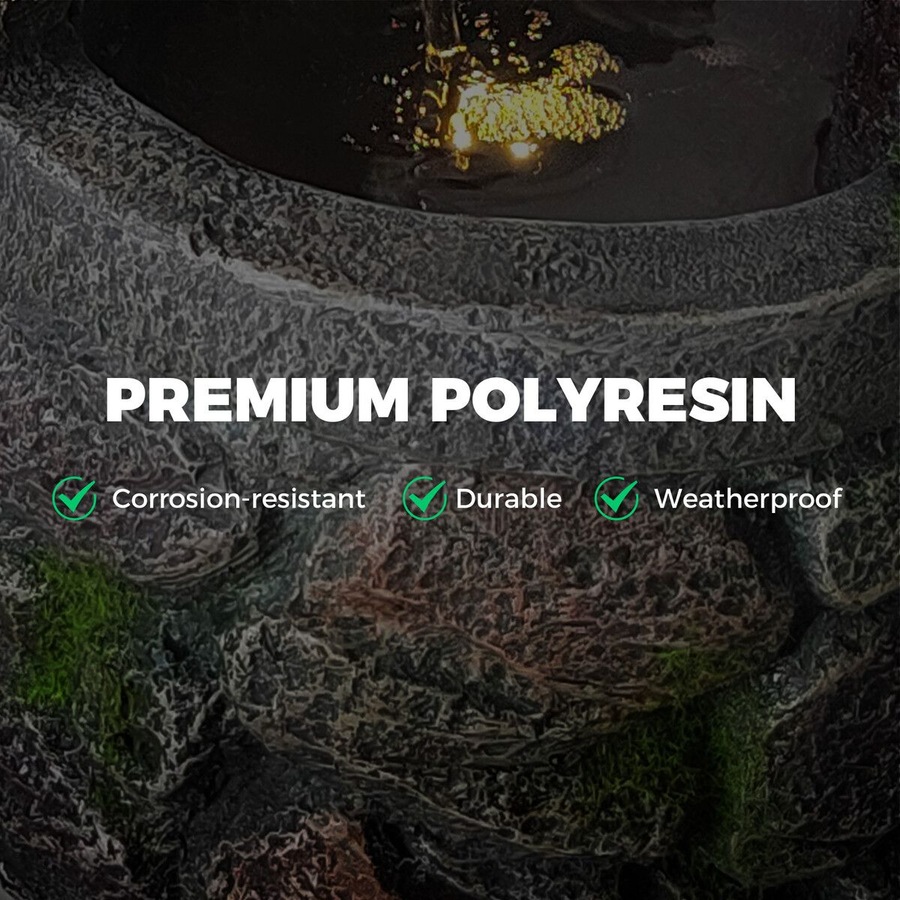 Solar Water Feature Fountain Pump LED Lights Waterfall Landscape Bird Bath Pool Fish Pond Energy Powered Panel Indoor Outdoor Garden Yard Decoration