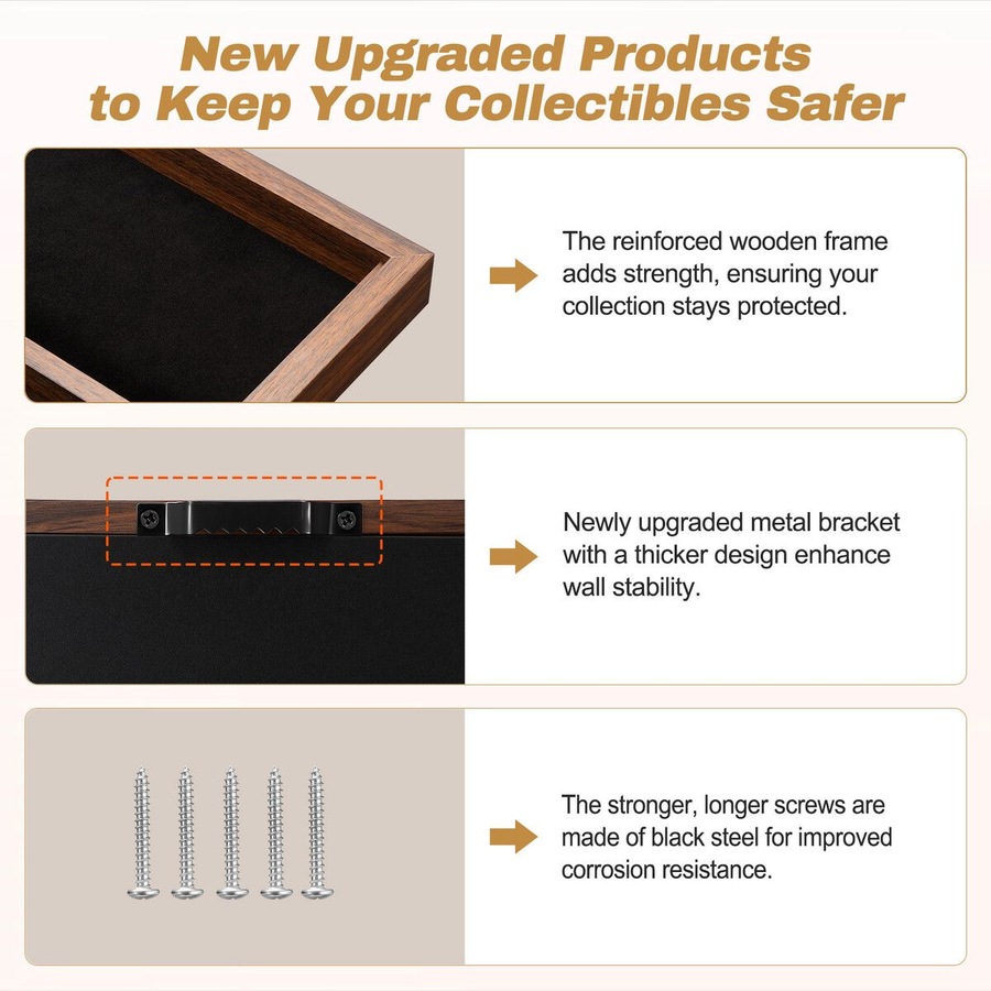 Sports Card Display Case UV Graded Wall Mounted Cabinet NBA Basketball Football Baseball Hockey PSA Comic Pokemon Game Trading Cards Holder Lockable