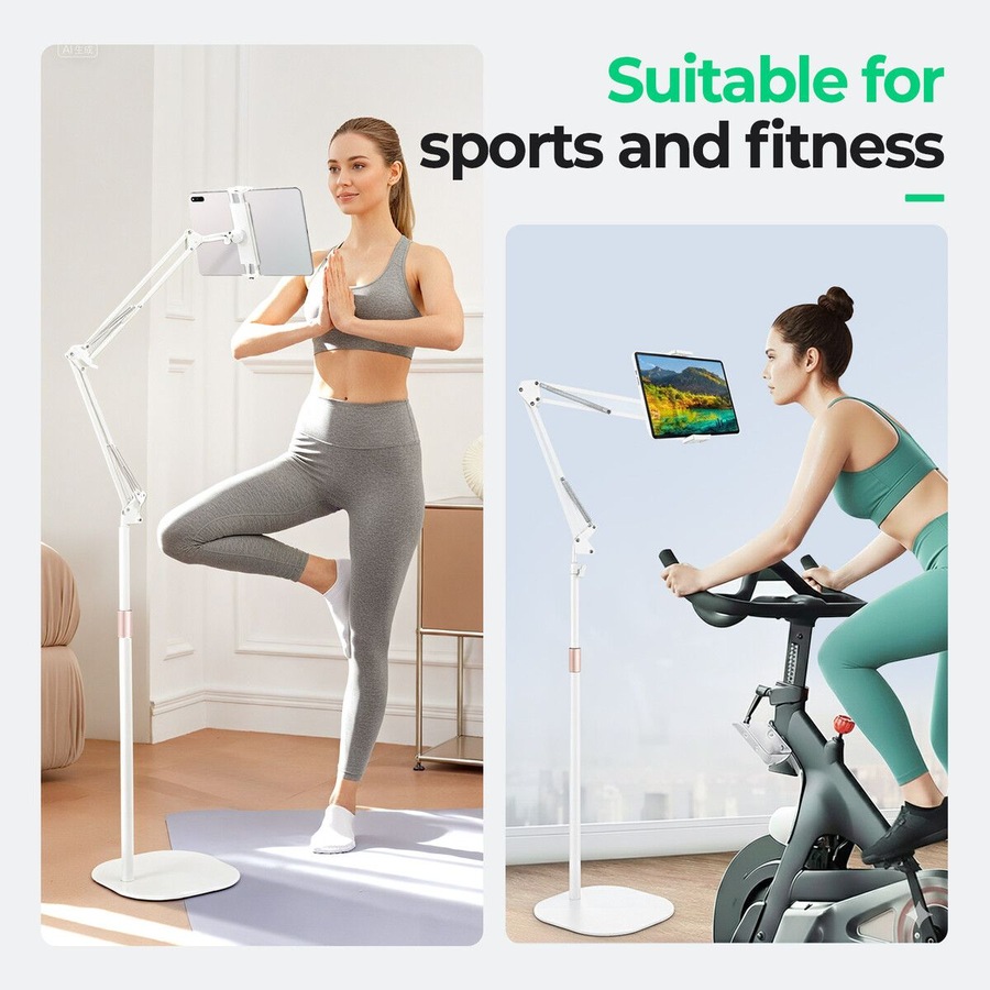 Tablet Floor Stand Kindle Mobile Phone Holder 175cm Hands Free Adjustable Universal Overhead Bed Clip iPhone iPad Switch 4.7 to 11 Inch Screen Devices