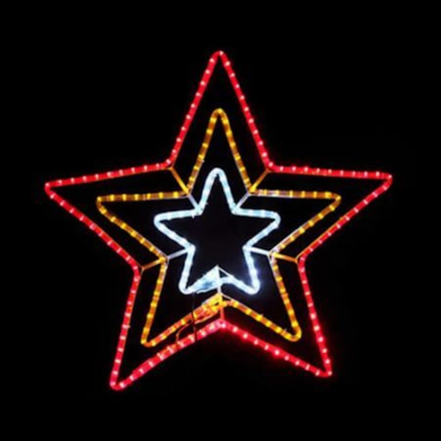 Three Colour Christmas Star Light Display with Controller - 6m