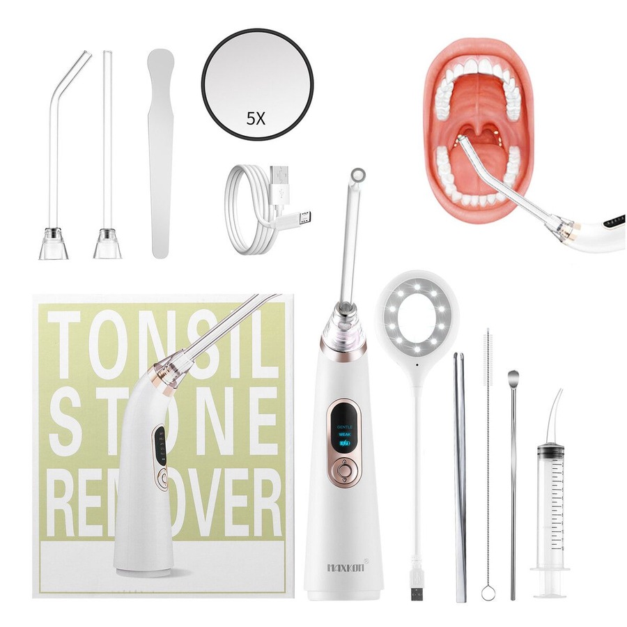 Tonsil Stone Removal Kit Remover Electronic Rock Extractor Oral Care Extraction Tool Cleaner Mouth Vacuum Cleaning 5 Suction Modes