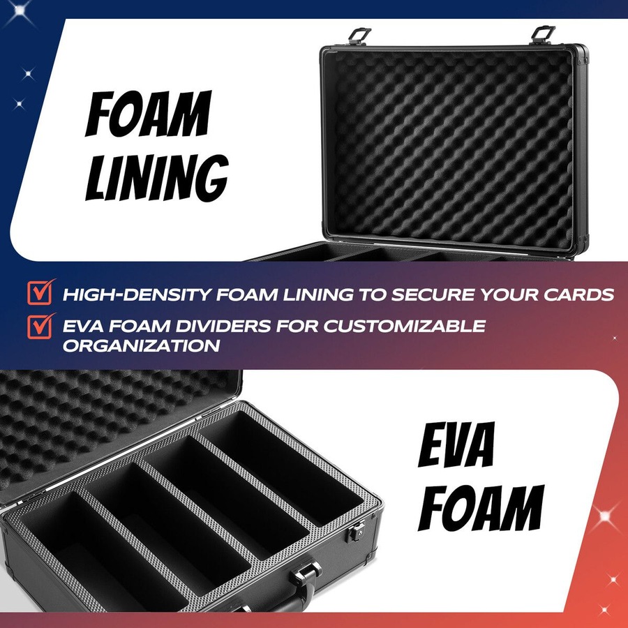 Trading Card Storage Box Graded Hard Case Top Loaders PSA Slabs Pokemon TCG Game Sports Magic Deck Collector Holder Organiser Lockable Aluminum Alloy