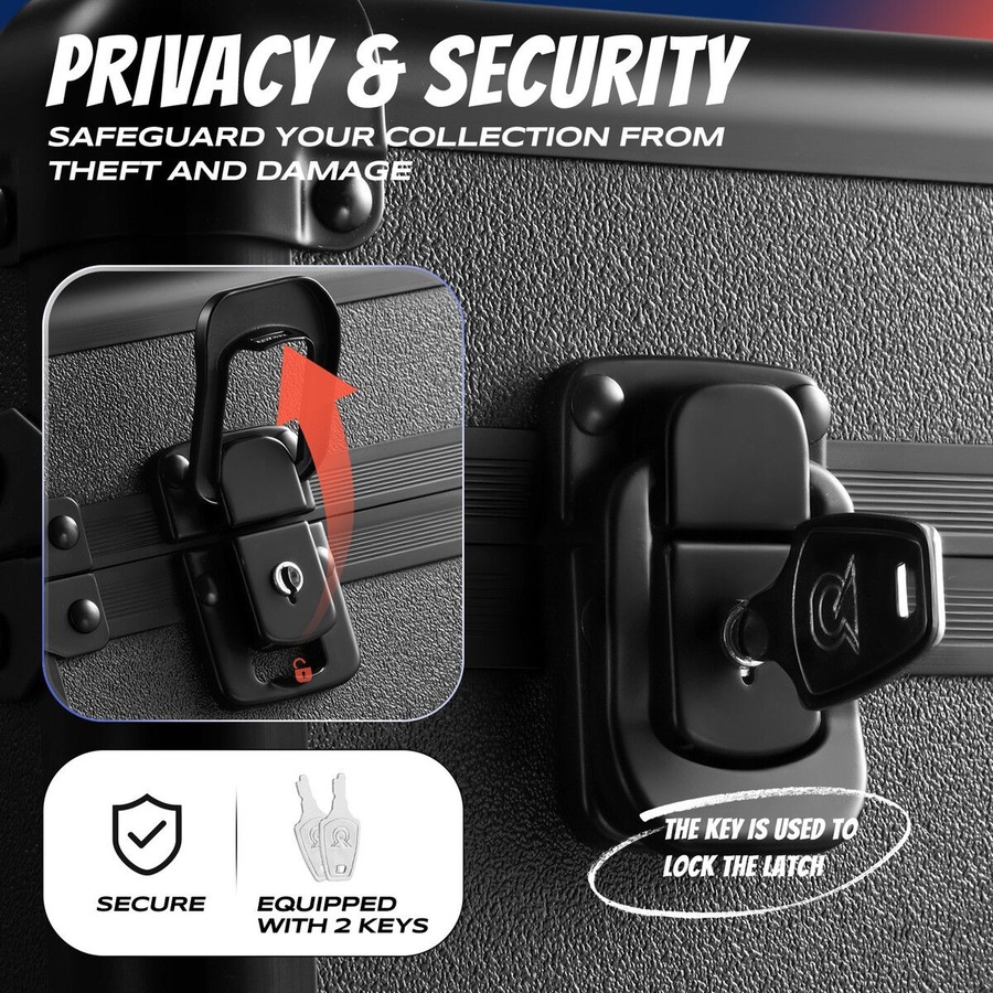 Trading Card Storage Box Graded Hard Case Top Loaders PSA Slabs Pokemon TCG Game Sports Magic Deck Collector Holder Organiser Lockable Aluminum Alloy