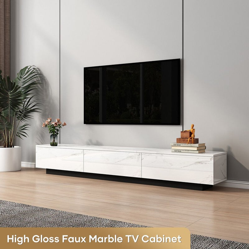 Buy Melbourne Floating Wood Top TV Wall Unit with Drawers Online - Just  Modern Furniture