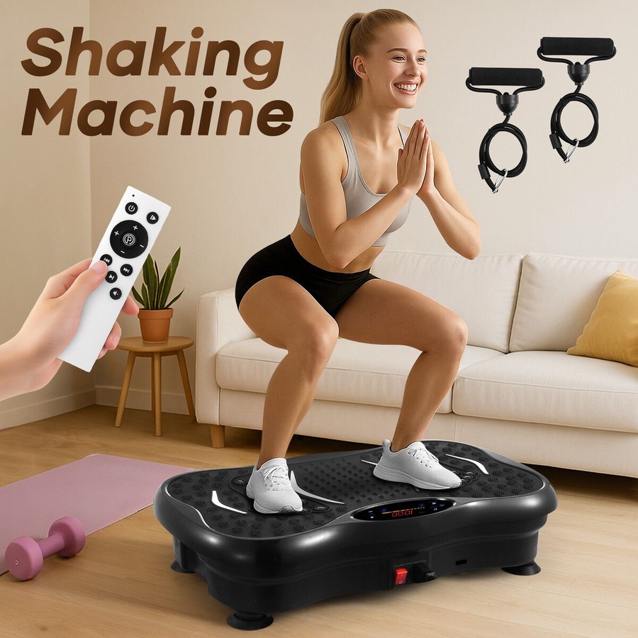Vibration Machine Plate Full Body Workout Vibrating Exercise Fitness Equipment Platform Home Gym Weight Loss Trainer Shaker Board Lymphatic Drainage