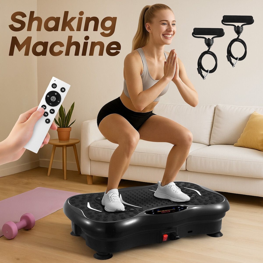 Vibration Machine Plate Full Body Workout Vibrating Exercise Fitness Equipment Platform Home Gym Weight Loss Trainer Shaker Board Lymphatic Drainage