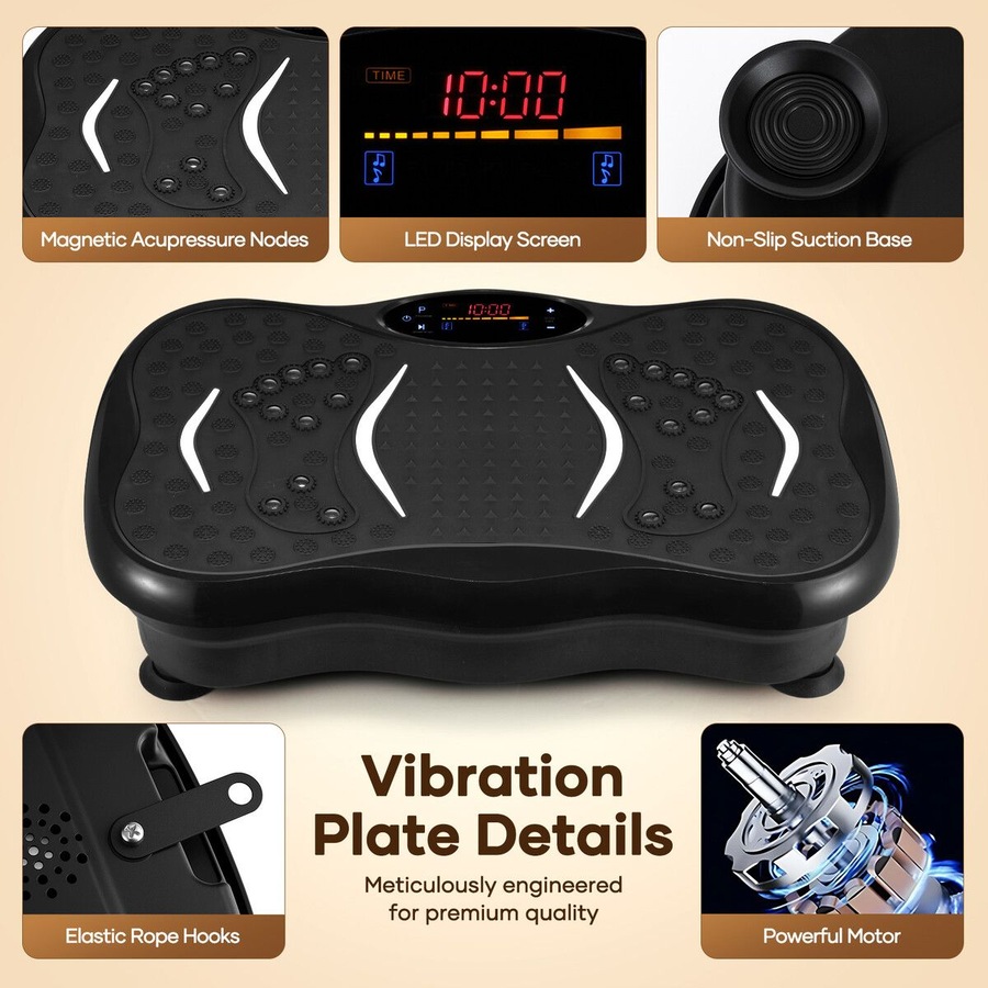 Vibration Machine Plate Full Body Workout Vibrating Exercise Fitness Equipment Platform Home Gym Weight Loss Trainer Shaker Board Lymphatic Drainage