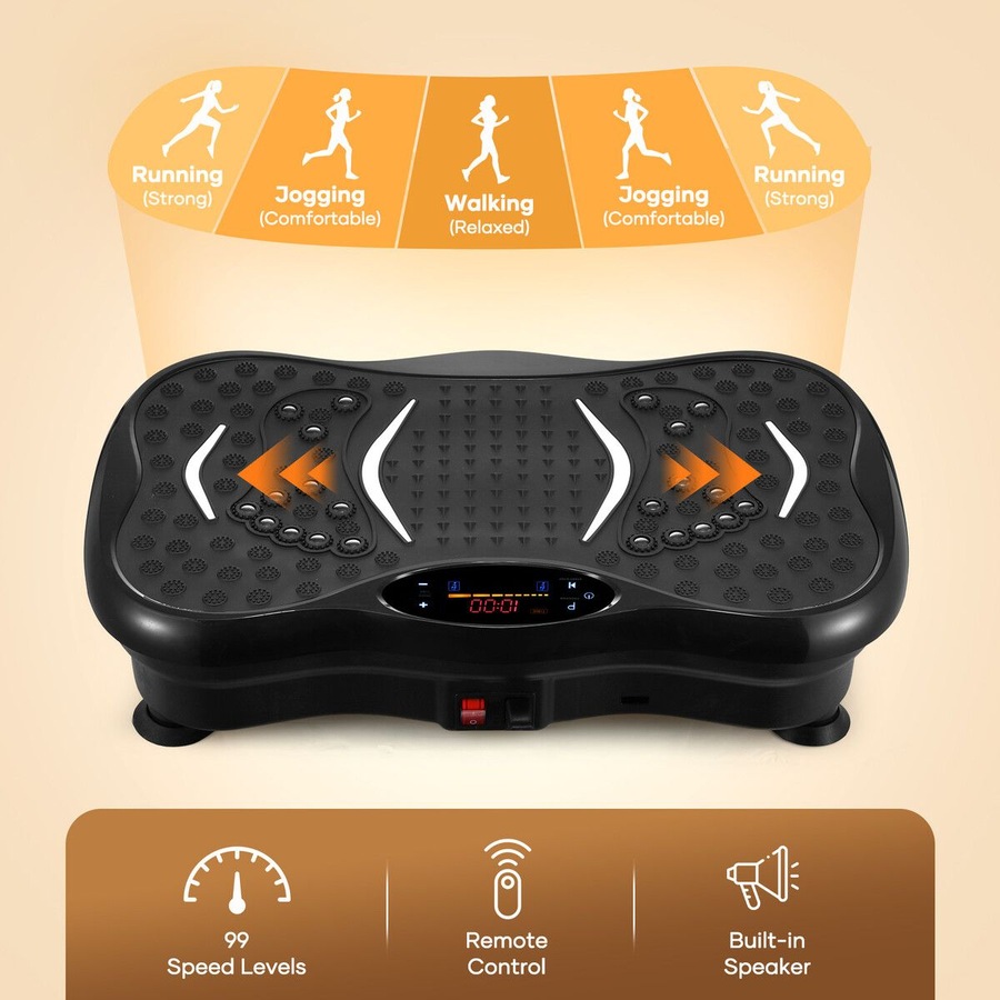 Vibration Machine Plate Full Body Workout Vibrating Exercise Fitness Equipment Platform Home Gym Weight Loss Trainer Shaker Board Lymphatic Drainage