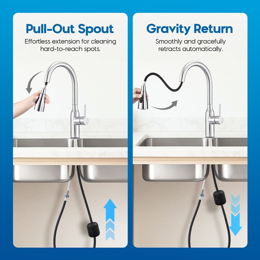 Buy Pull out kitchen mixer WELS 6 Star 4.5 Litres/Minute WELS ...