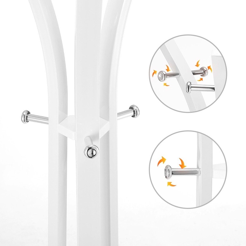 Buy White Metal Coat Tree Hanger Stand Hat Rack Holder Entryway Bedroom