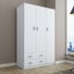 Buy White Wardrobe Cabinet Wood Bedroom Clothes Storage Organiser ...