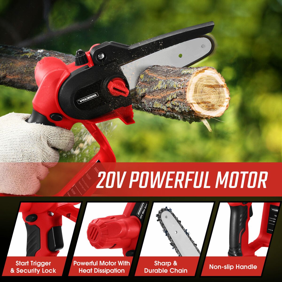 Buy Wood Cutter Chainsaw Mini Pole Cordless Battery Electric Chain