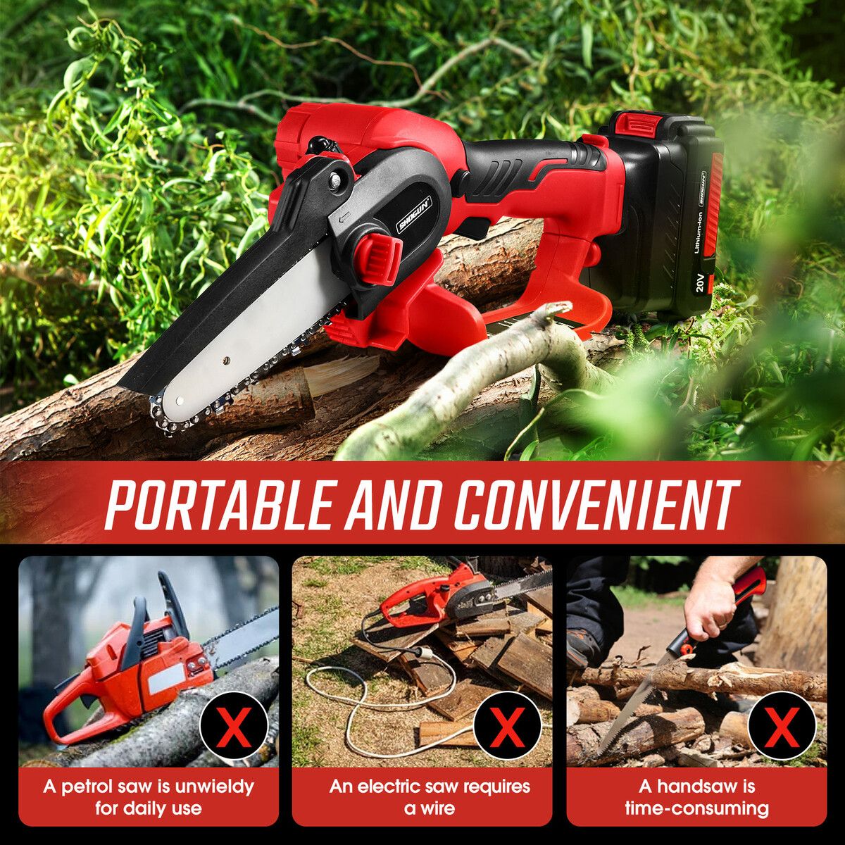 Buy Wood Cutter Chainsaw Mini Pole Cordless Battery Electric Chain