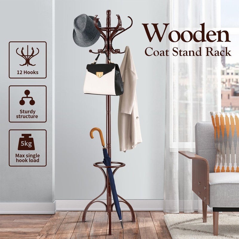 NEW ARRIVAL!!! Tree Coat Clothes Hanger Stand with 12 hooks Single