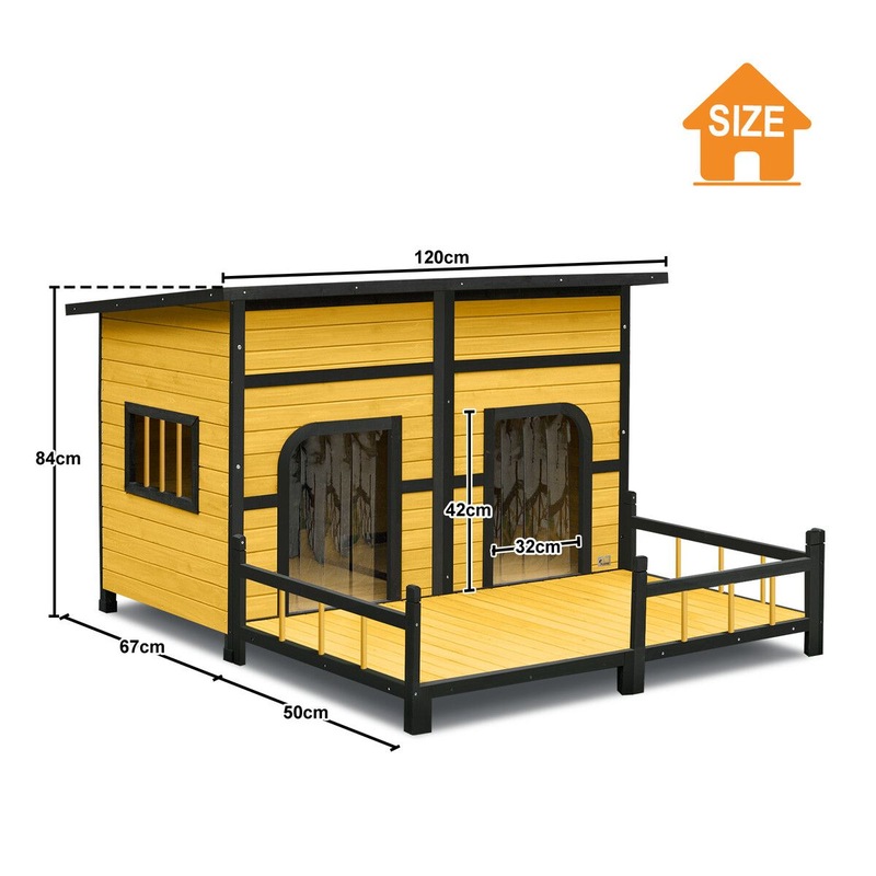 Buy Wood Dog Kennel House XXL Pet Cat Home Shelter Crate Outdoor Puppy