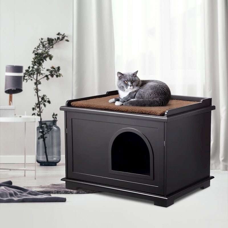 HOME BI Litter Box Enclosure, Cat Litter Box Furniture Hidden, Pet Wooden  Side Table, Cat Washroom Storage Bench with Double Doors, Indoor Decorative  Cat House for Large Cat Kitty, : Amazon.ca: Pet
