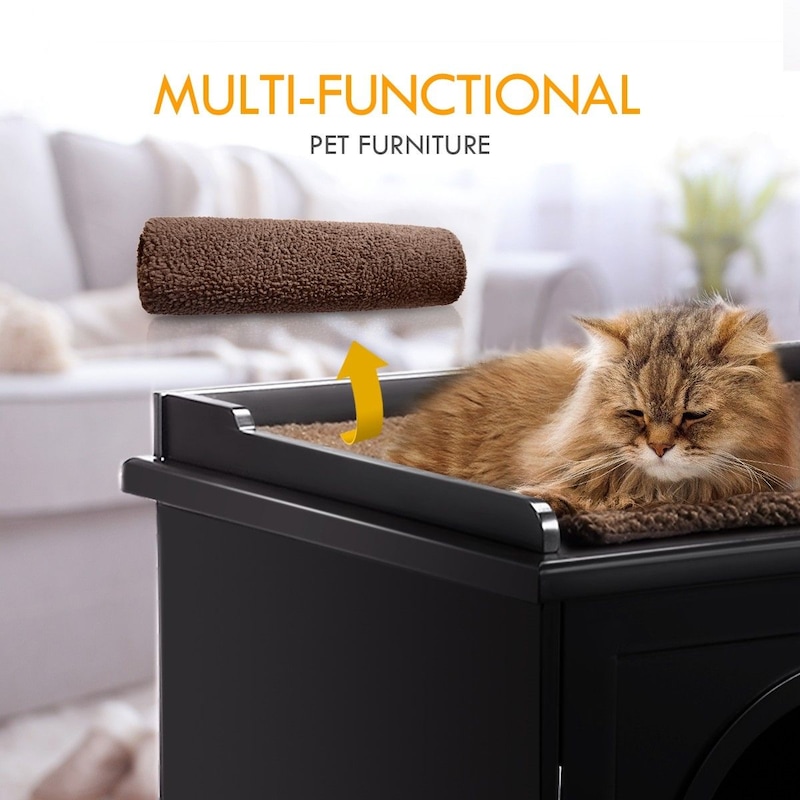 Buy Wooden Pet House Cat Enclosure Decorative Litter Box Furniture W