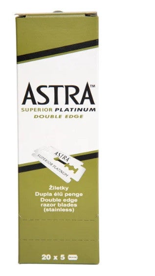 Astra Superior Platinum Double Edge Standard Razor Blades - Qty 100
