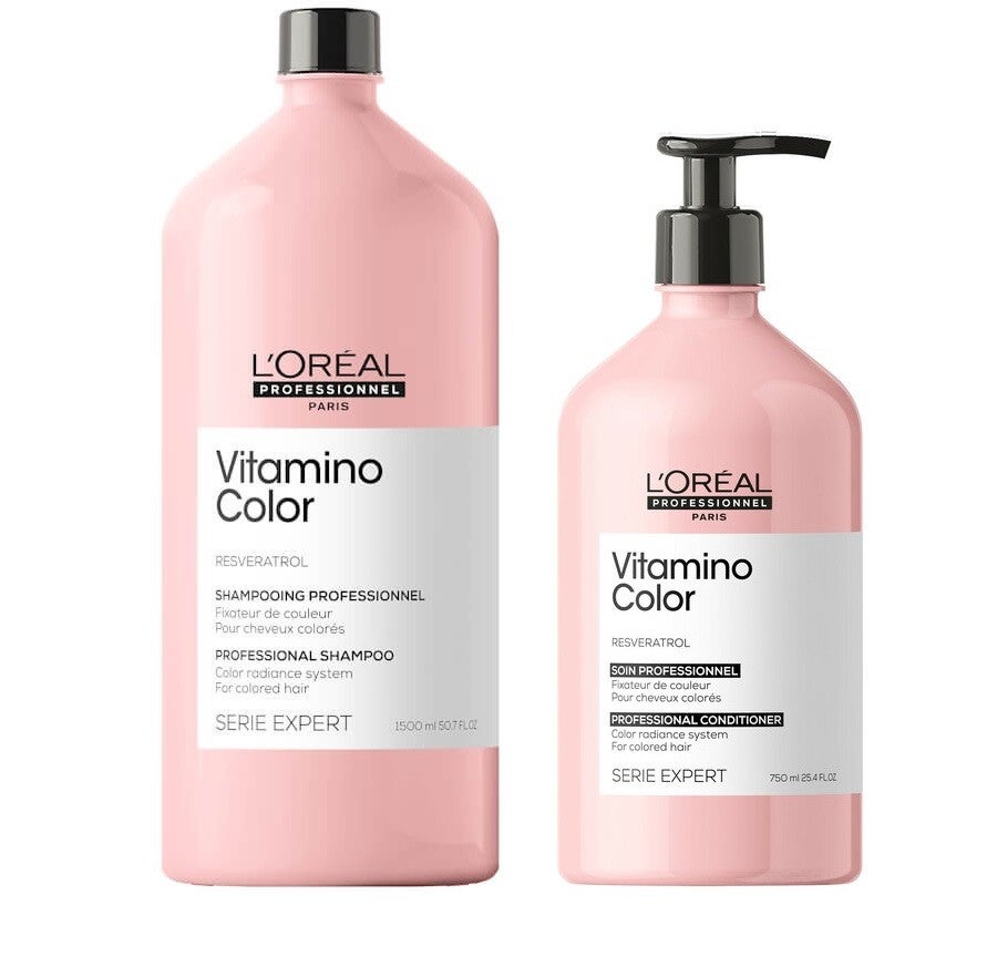 L'Oreal Professional Serie Expert Vitamino Color Shampoo 1.5L & Conditioner 750ml Duo Pack