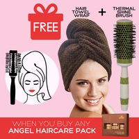 Angel En Provence Rose Elastic for Curly Hair Pack With Bonus Thermal Brush