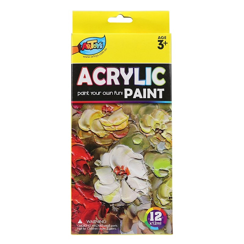 Buy NonToxic Acrylic Paint Set Premium 12 Colors x 12ml 0.4 Oz Tubes