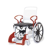 Rebotec Genf - Self Propelled Shower Commode Wheelchair - Red