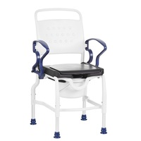 Rebotec Konstanz, Shower Commode Chair with PU Soft Seat, Blue