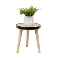 Willow & Silk 30x34cm Round Wooden 3-Legged Home/Office Side Table/Furniture