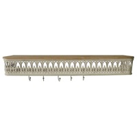 Willow & Silk Books/Keys Organiser/Storage Wall Shelf 80cm w/Removeable Hooks
