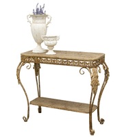 Willow & Silk Tuscan Fleur Metal Console/Hallway Indoor Table/Furniture 75cm