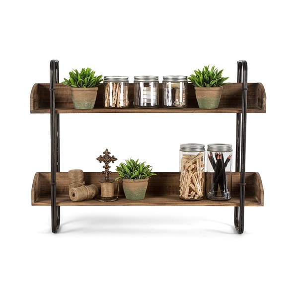 Buy Organiser Room Decor Indoor Home Decor Wooden 2-Tier Wall Display ...