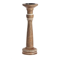 Willow & Silk Handmade 40cm Wooden Pillar Table/Shelf/Home Decor Candle Holder