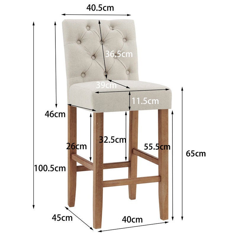 Dukeliving 65cm Belle Provincial Linen, How Many Inches Is Counter Height Bar Stools 26cm