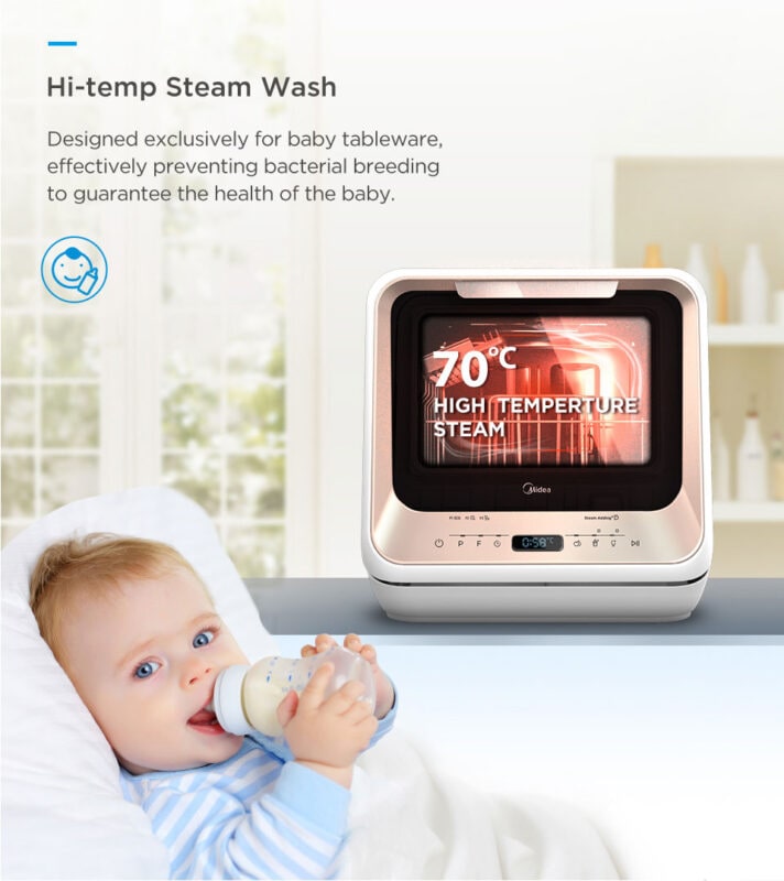 Midea Mini Second Generation Benchtop Portable Dishwasher (Black) MyDeal