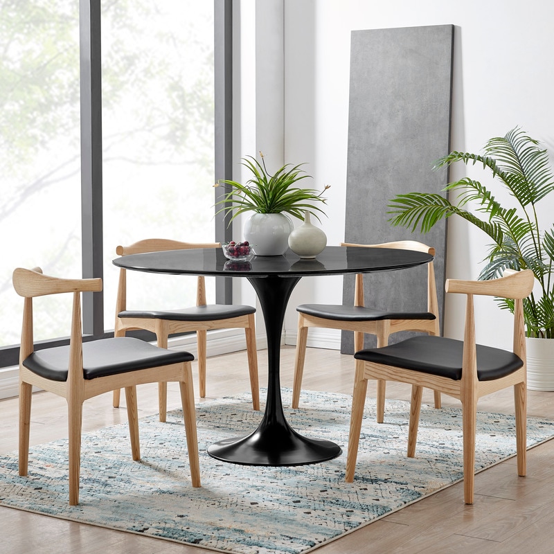 dukeliving 120cm tulip dining table round fiberglass replica white black buy round dining tables 3052356