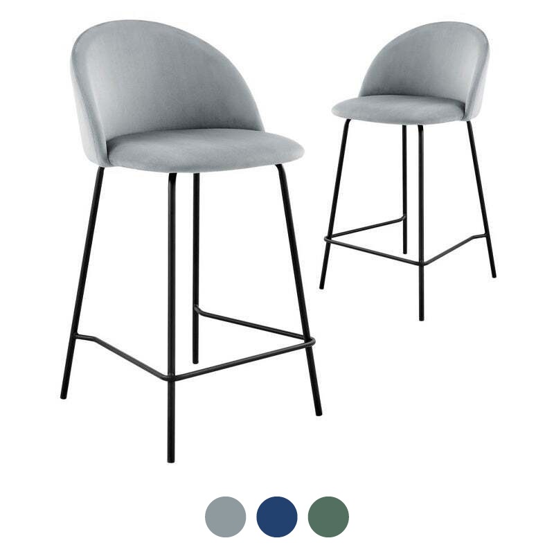 Dukeliving 66cm Huntington Velvet High Back Bar Stools Set Of 2 Dark Green Grey Blue Sets 6331041 Dukeliving 66cm Huntington Velvet High, High Back Bar Stools With Arms