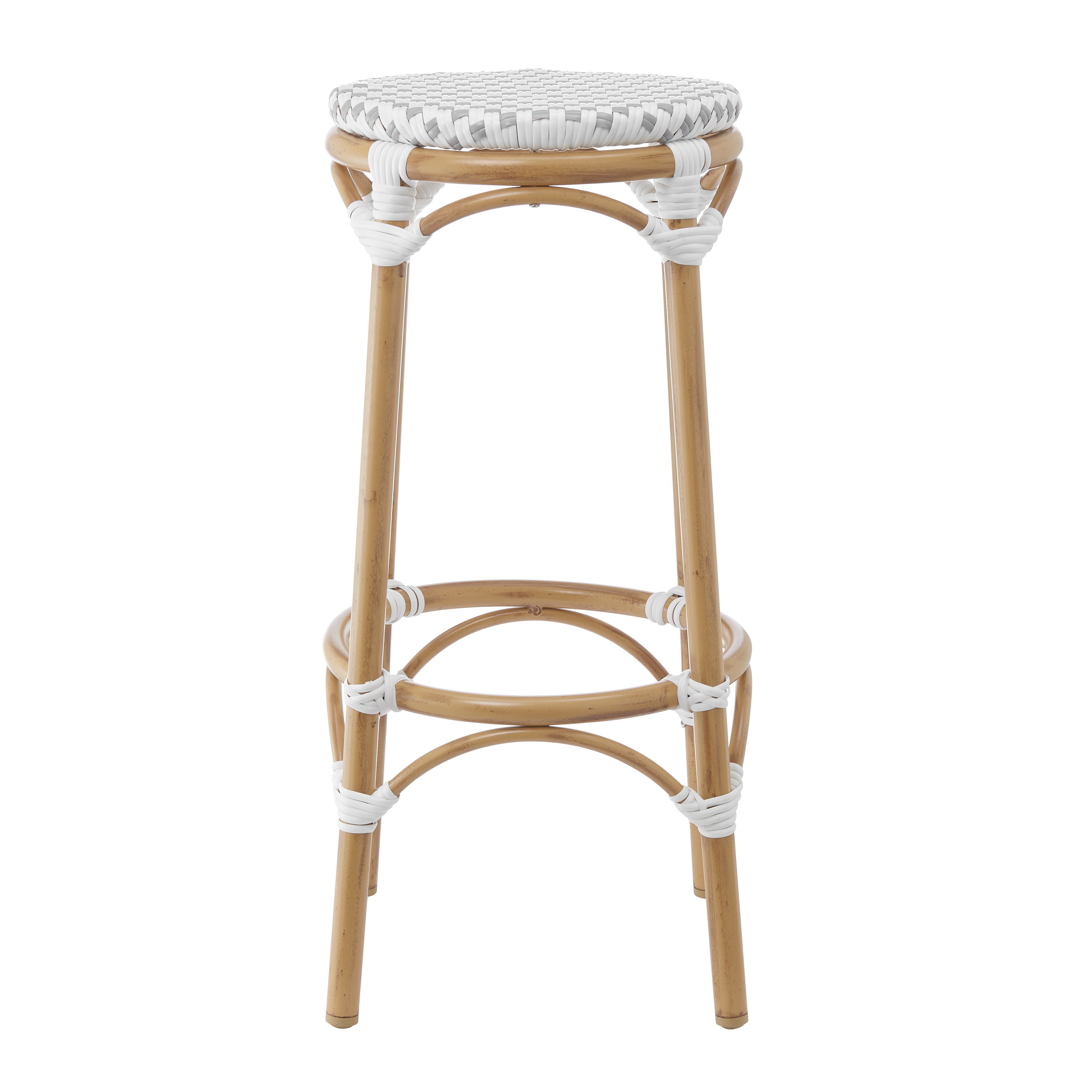 Buy DukeLiving 76cm Paris PE Rattan Outdoor Cafe Bar Stool Light