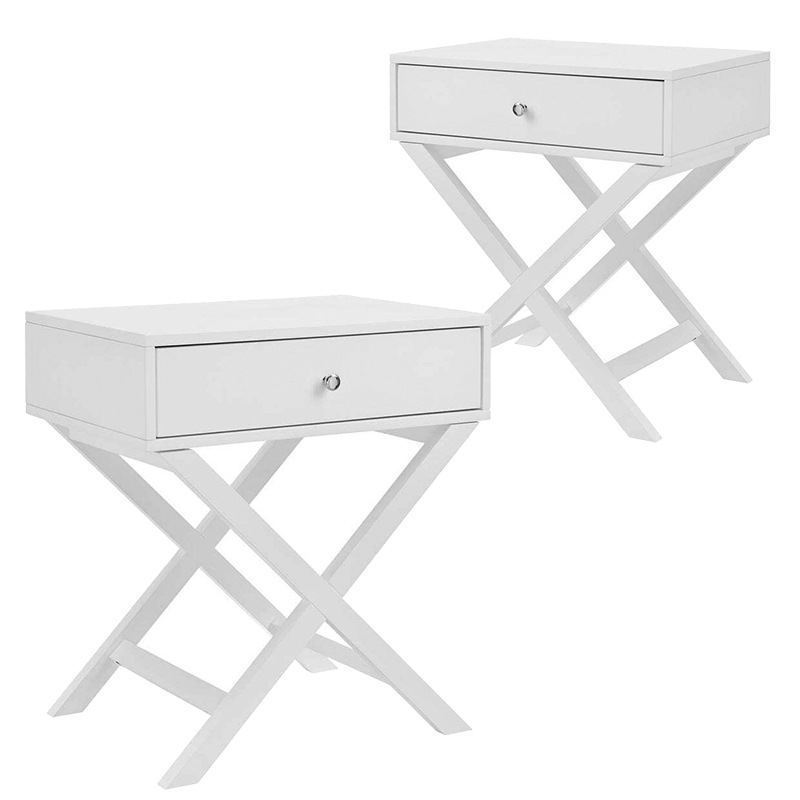 Buy DukeLiving Apollo Bay Bedside Table White (Set of 2) MyDeal